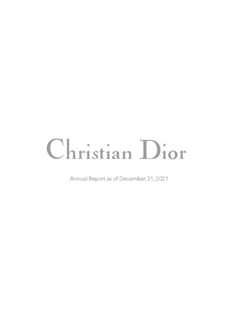 christian Dior annual report 2021